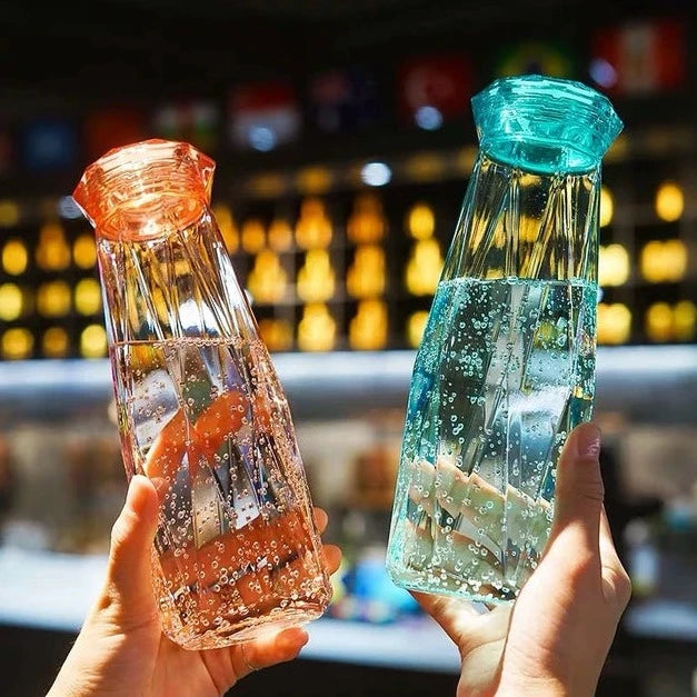 Crystal Diamond Shape Glass Water Bottle