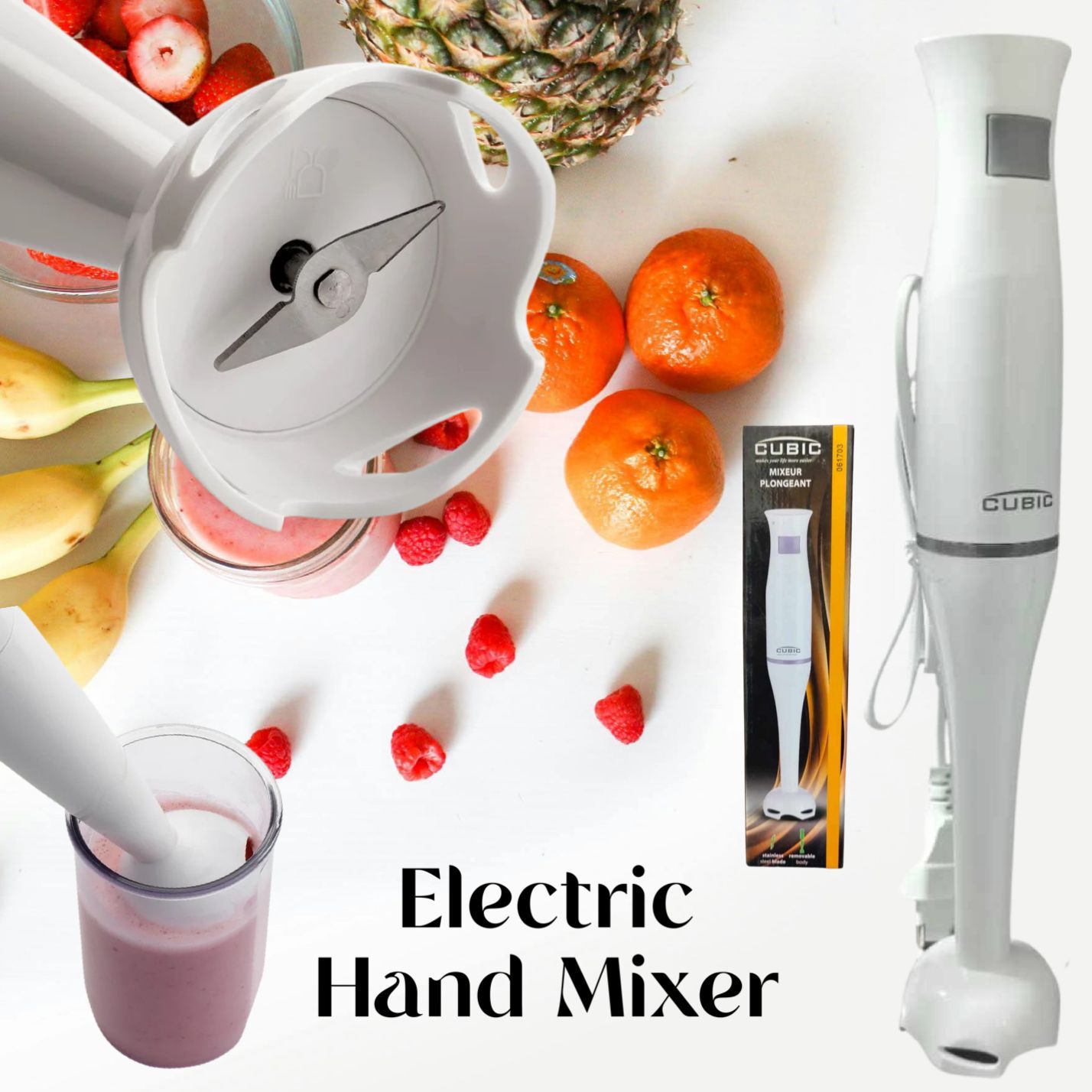 Electric Plastic Hand Mixer - 2 Blades
