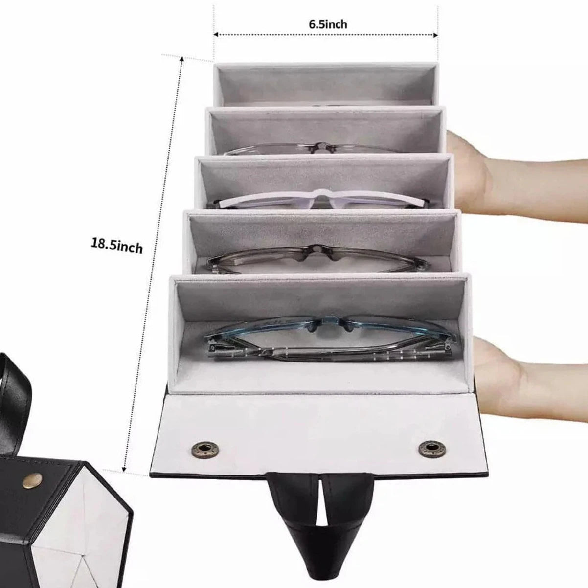 Foldable Leather Eye Glasses Organizer