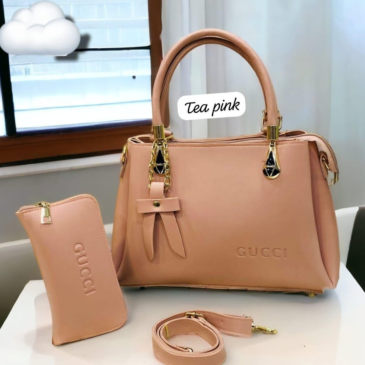 Gucci 2 pcs Stylish Shoulder Bag with Long Strap