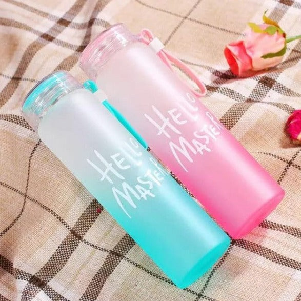 Hello Master Crystal Glass Water Bottle