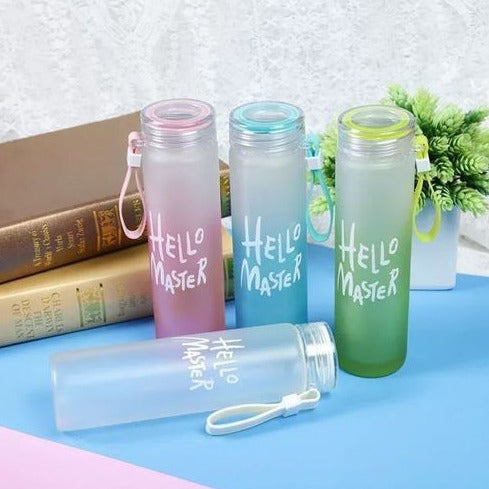 Hello Master Crystal Glass Water Bottle