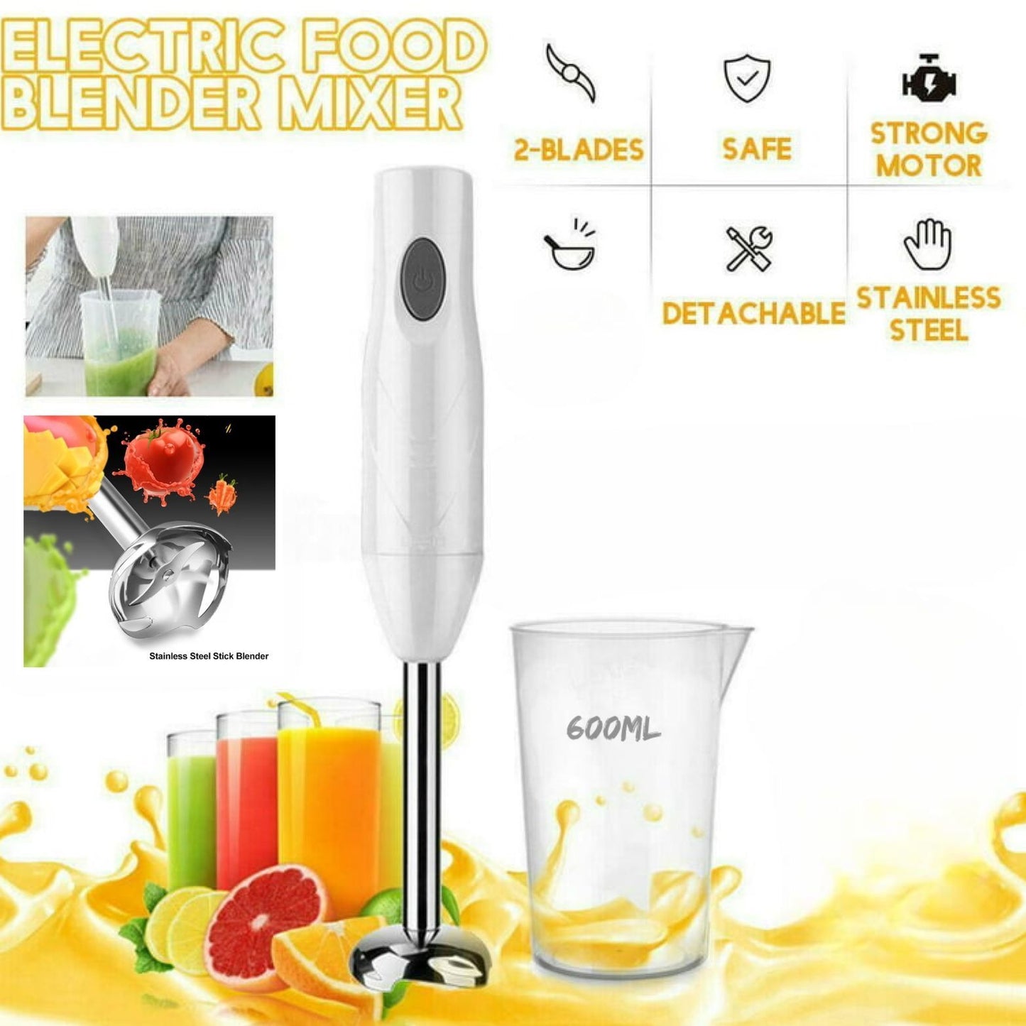 Handy Mixer with 600ml Big Cup 2 in 1