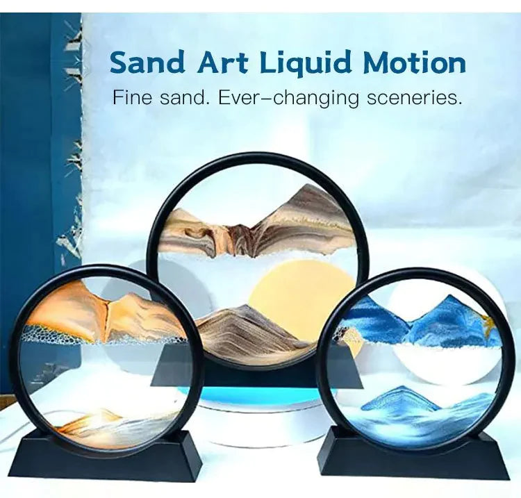 3D Moving Sand Scapes Lamp