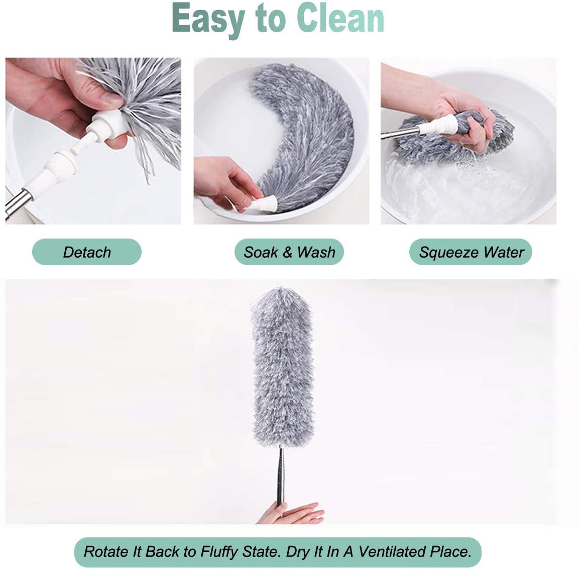 Microfiber Extendable Fan/Wall Duster