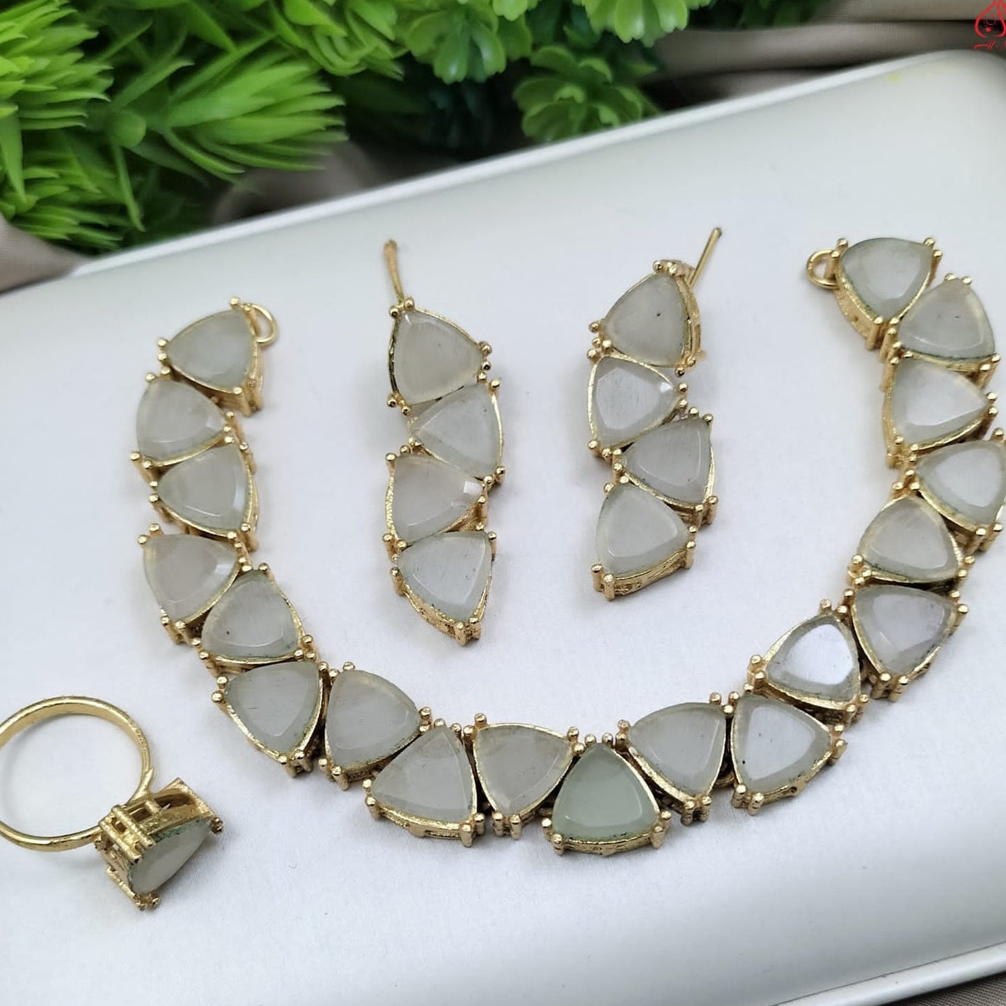 Turkish Stones Necklace Set with Ring
