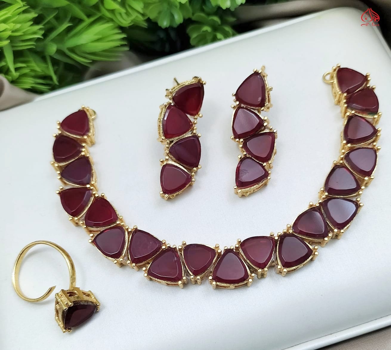 Turkish Stones Necklace Set with Ring