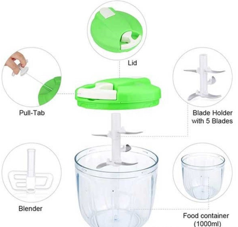 5 Blades Manual Vegetable Chopper