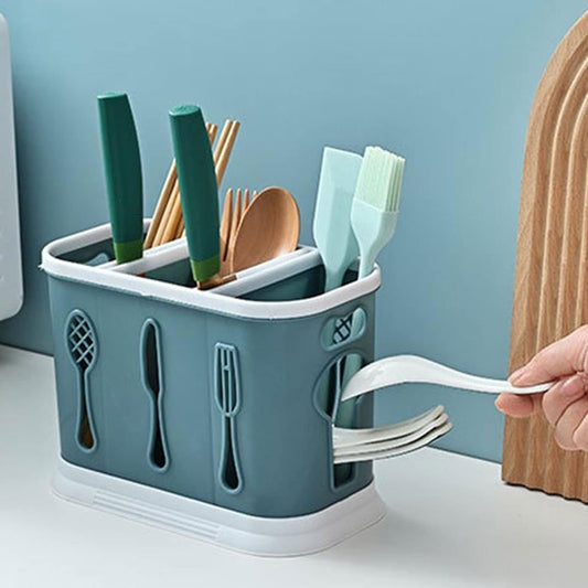 3 Portion Kitchen Cutleries Water Drainage Organiser