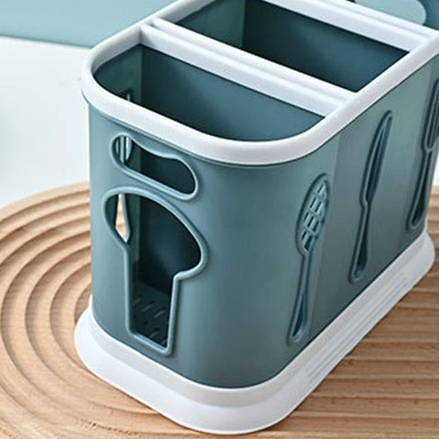 3 Portion Kitchen Cutleries Water Drainage Organiser