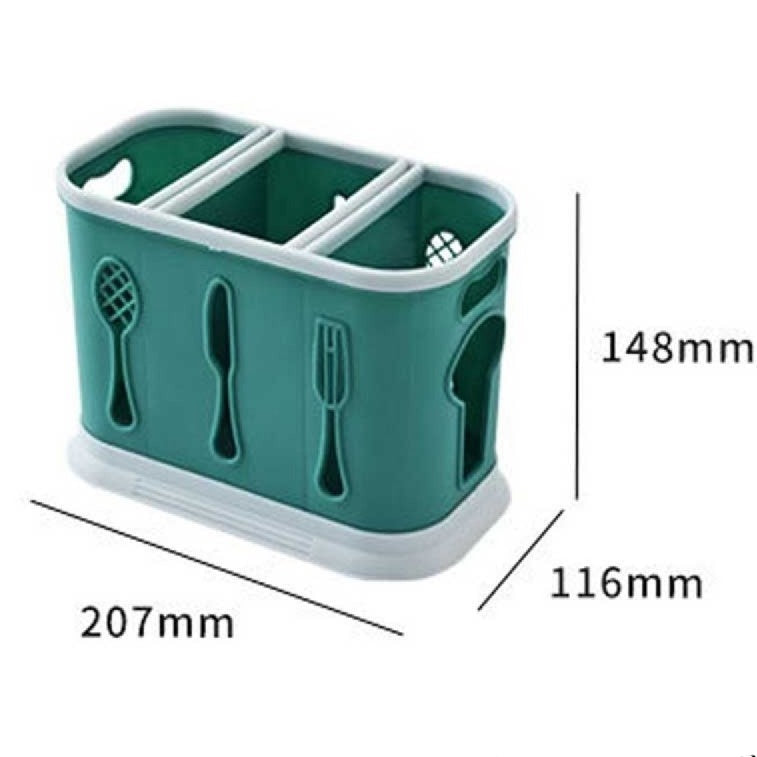 3 Portion Kitchen Cutleries Water Drainage Organiser
