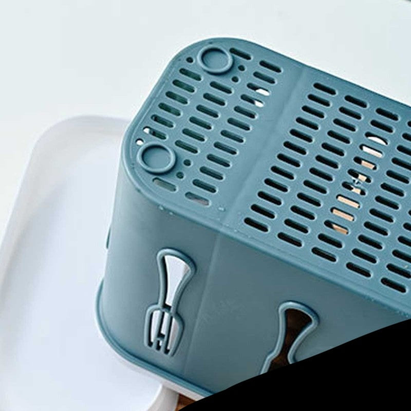 3 Portion Kitchen Cutleries Water Drainage Organiser