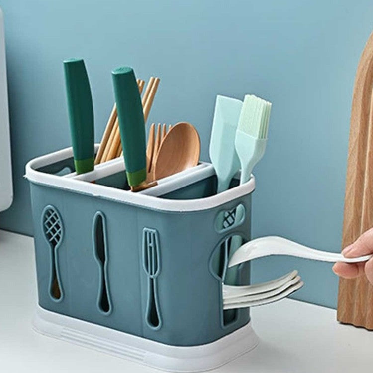 3 Portion Kitchen Cutleries Water Drainage Organiser