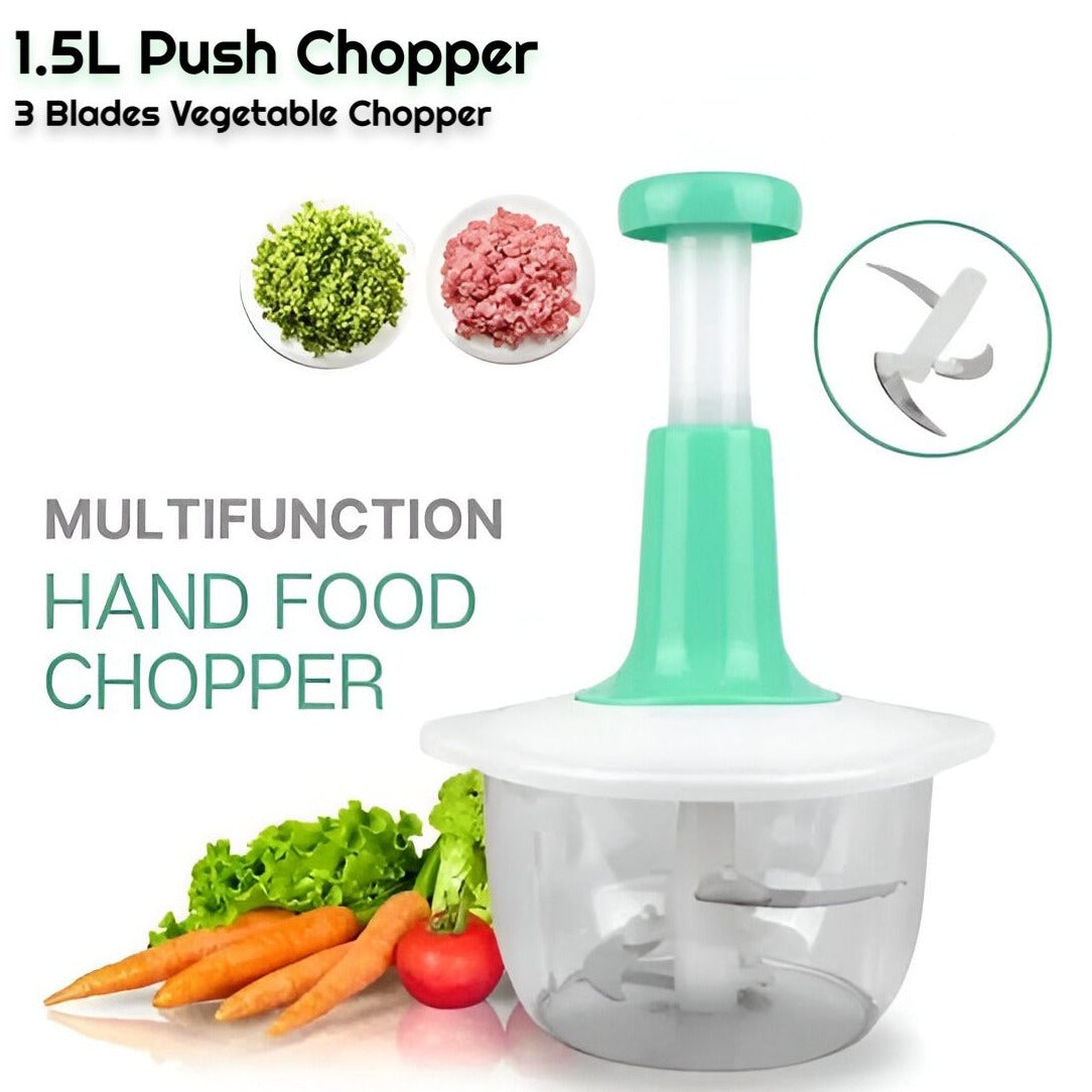 1.5 Liter Kitchen Handy Push Vegetable Chopper