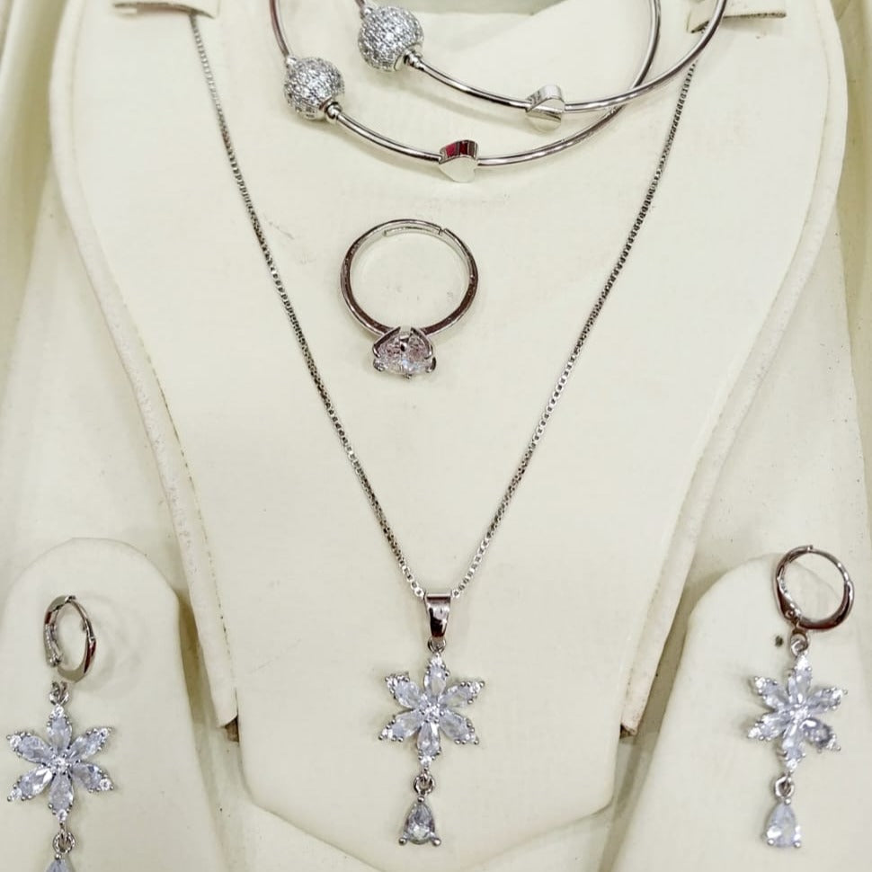 Combo Ladies Jewelry Set - Locket Set, Earrings, Ring, and Bangles