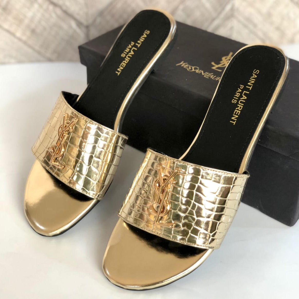 YSL Crocodile Ladies Slipper