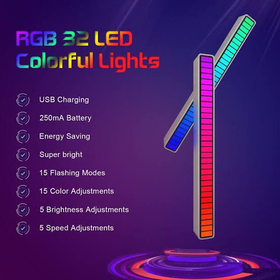 Rechargeable Table Lights - 32RGB Colorful Auto Lights