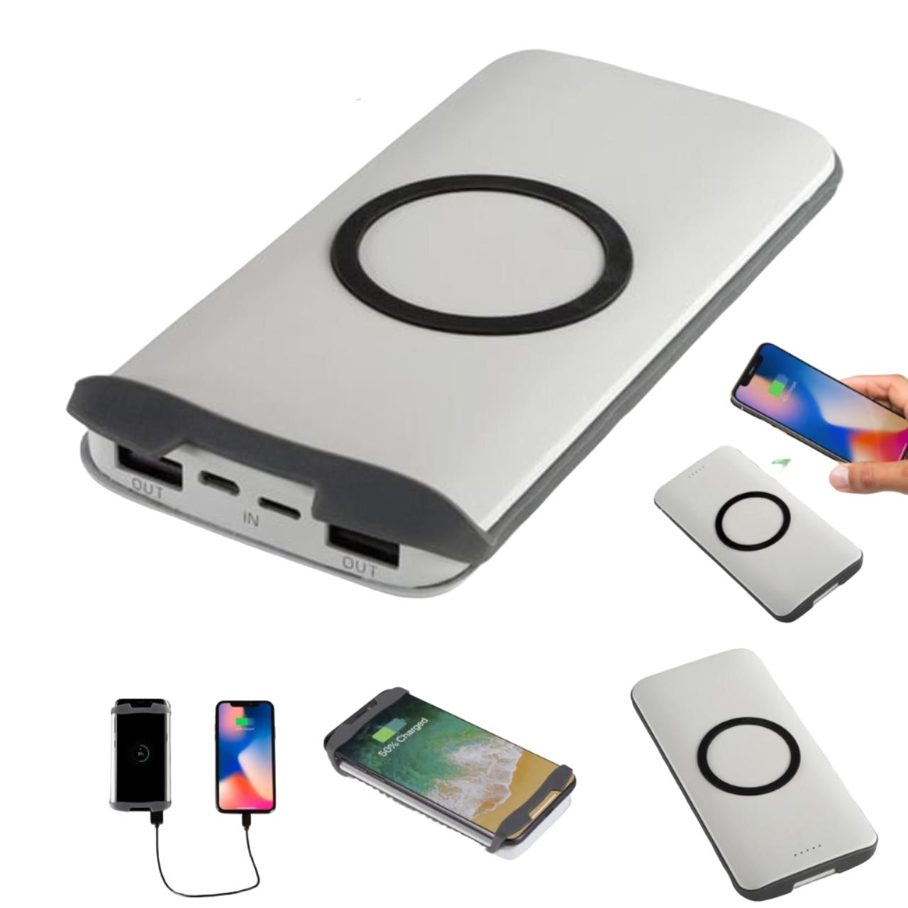 2in1 Wireless Phone Powerbank Charger - Reverse Charging Support