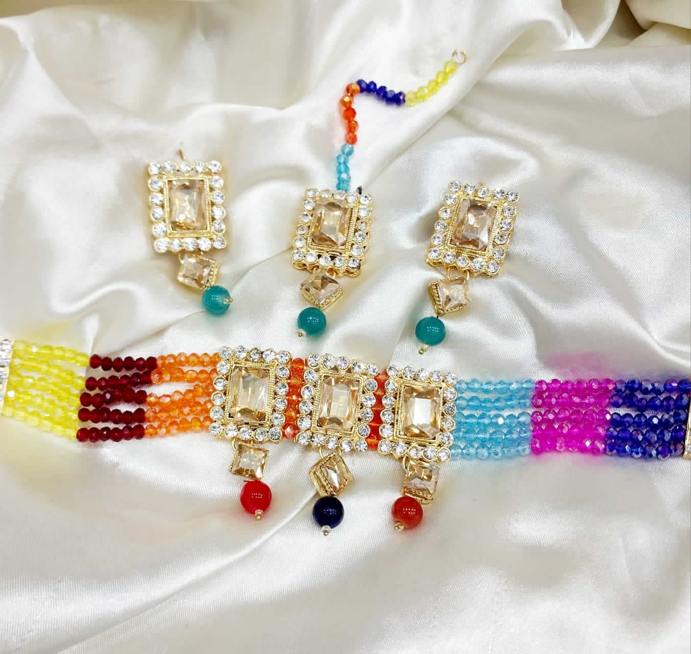 Full Choker Set - Choker,Earring & Tikka
