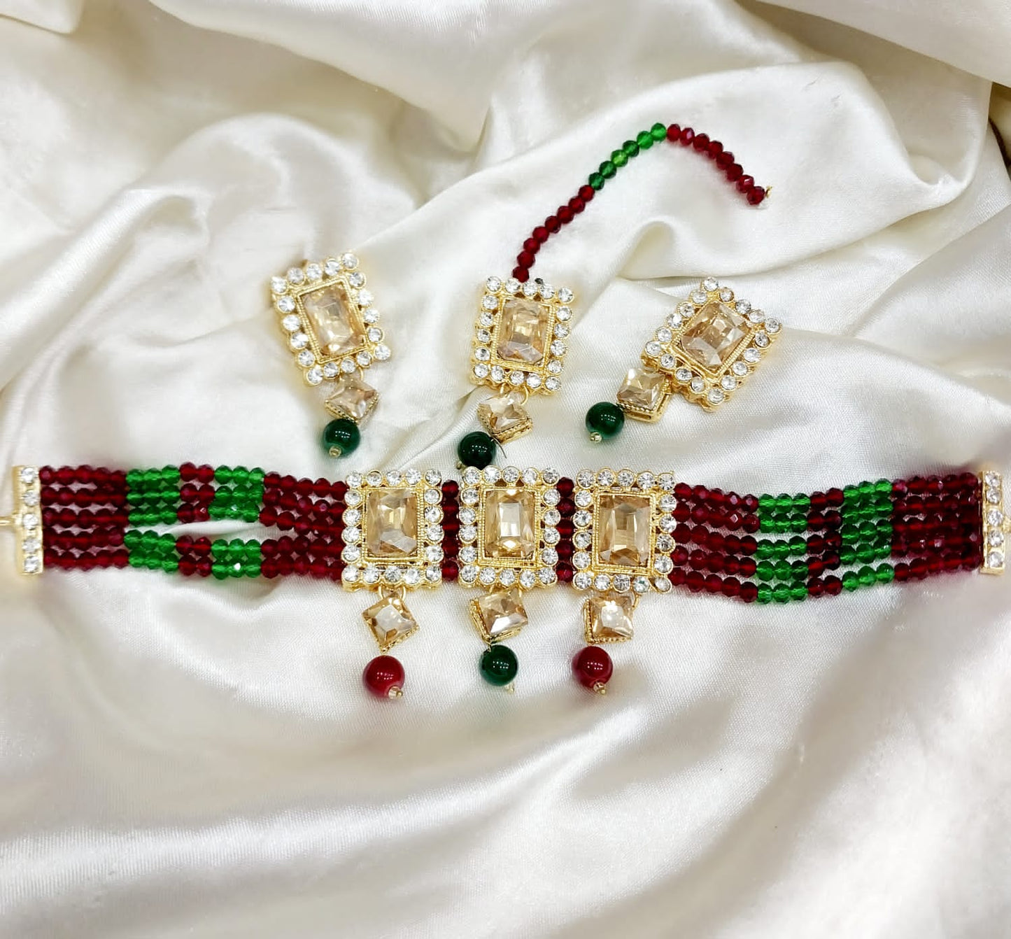 Full Choker Set - Choker,Earring & Tikka