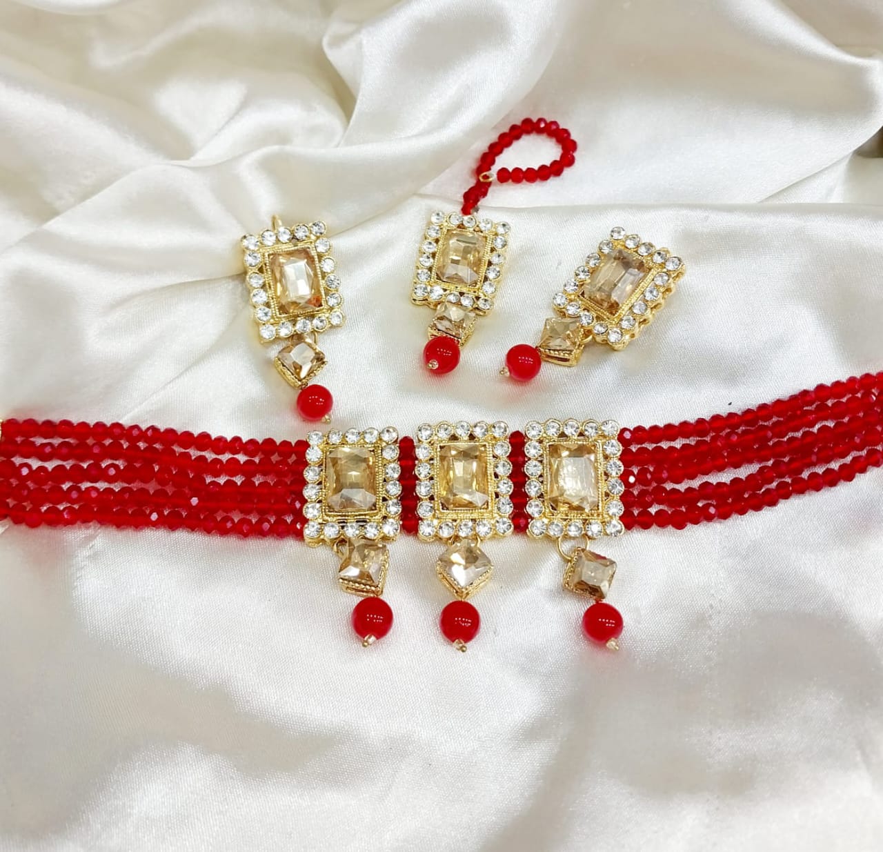 Full Choker Set - Choker,Earring & Tikka
