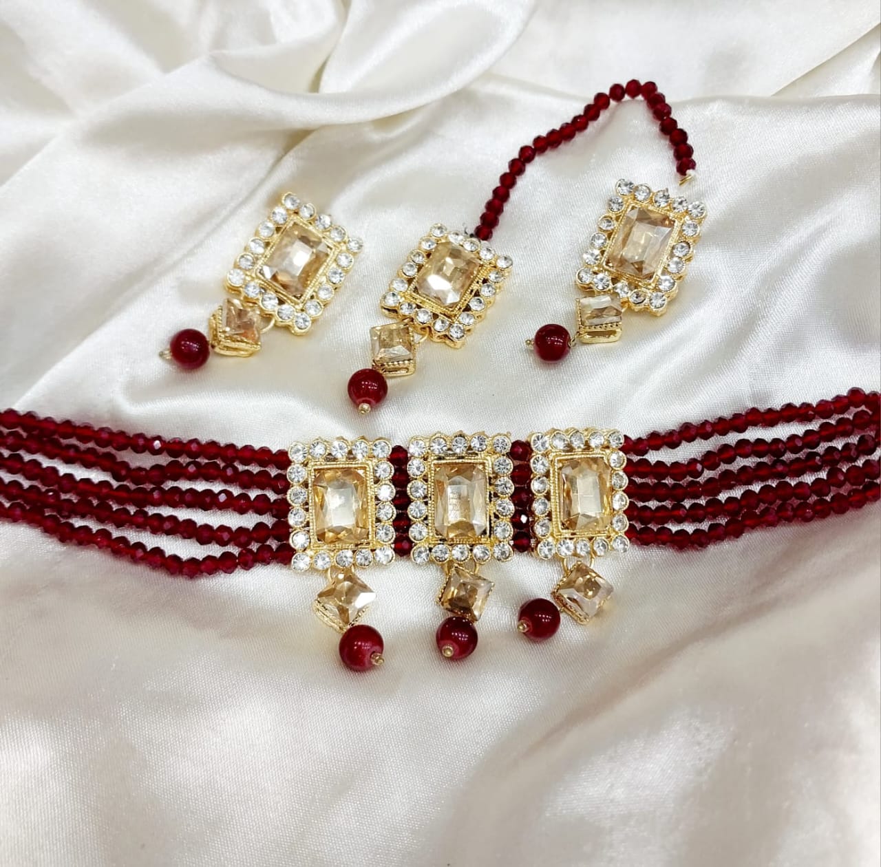 Full Choker Set - Choker,Earring & Tikka