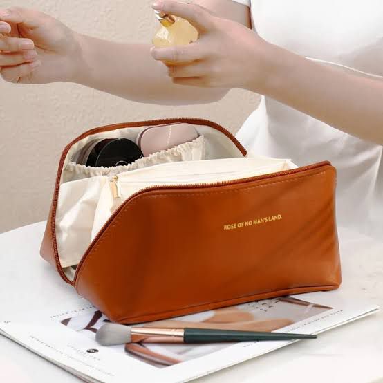 Leather Travel Cosmetics Pouch