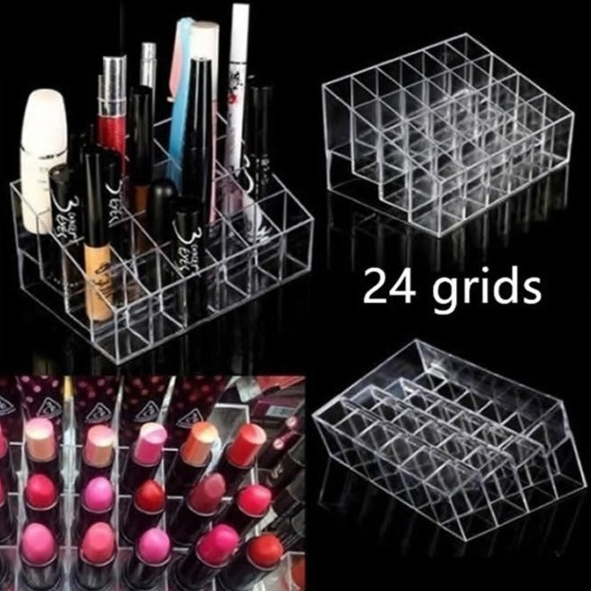 24 Grids Transparent Lipstick Organizer