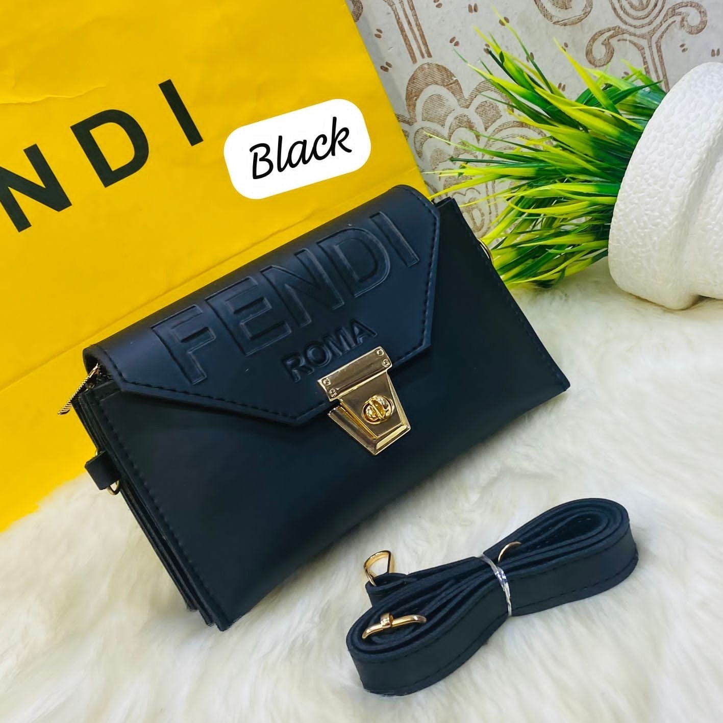 FENDI Triple Zipper Crossbody Bag