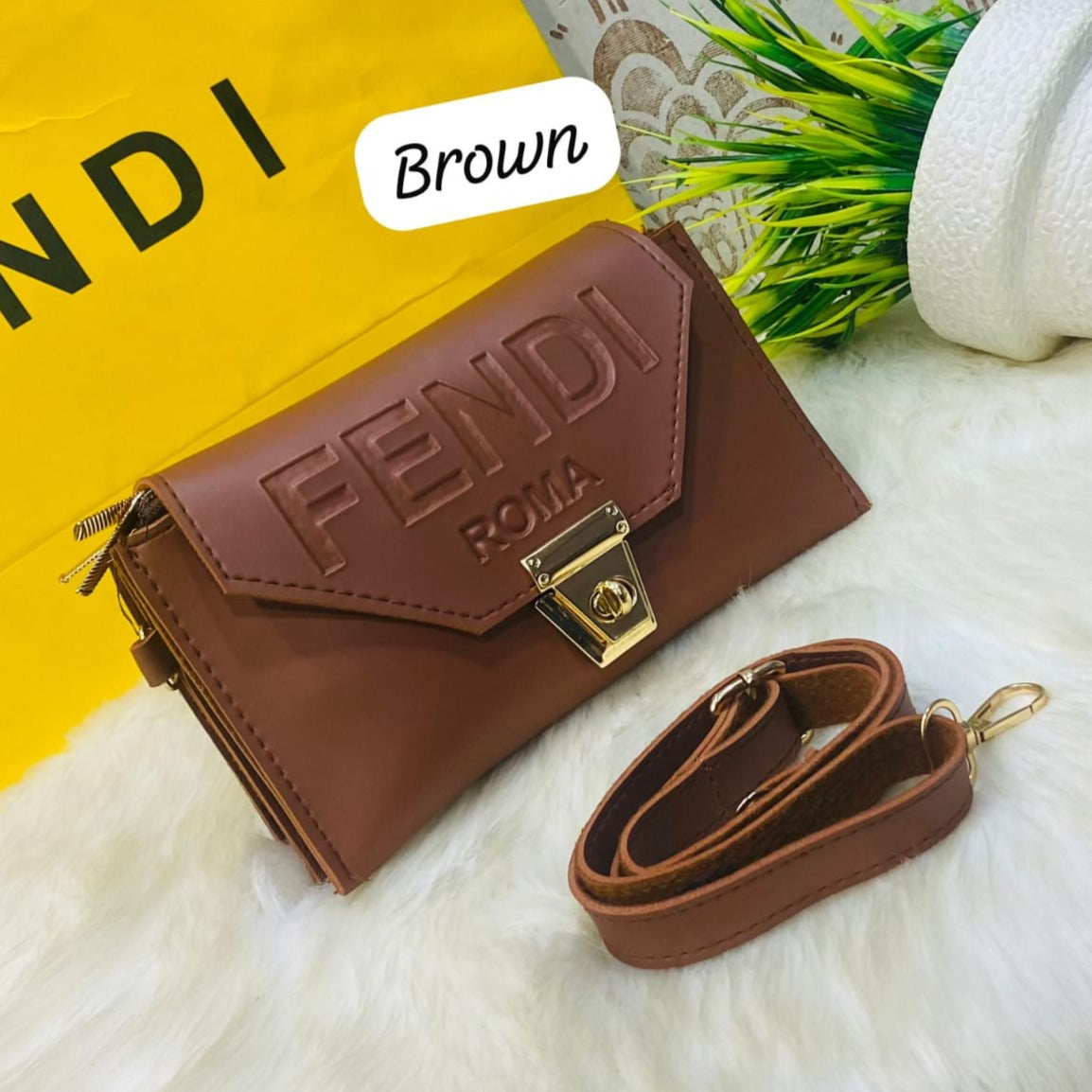 FENDI Triple Zipper Crossbody Bag