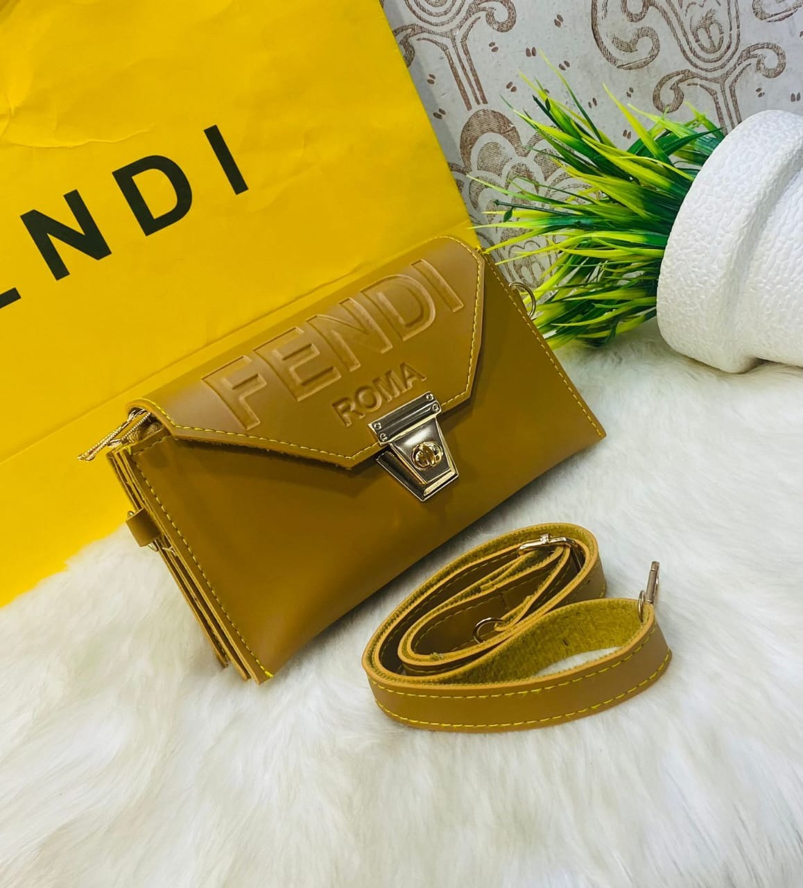 FENDI Triple Zipper Crossbody Bag