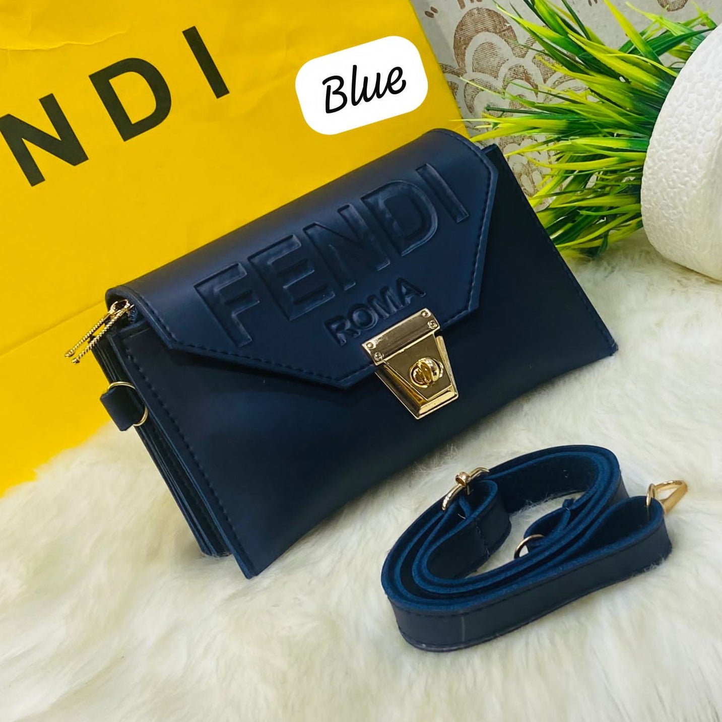 FENDI Triple Zipper Crossbody Bag