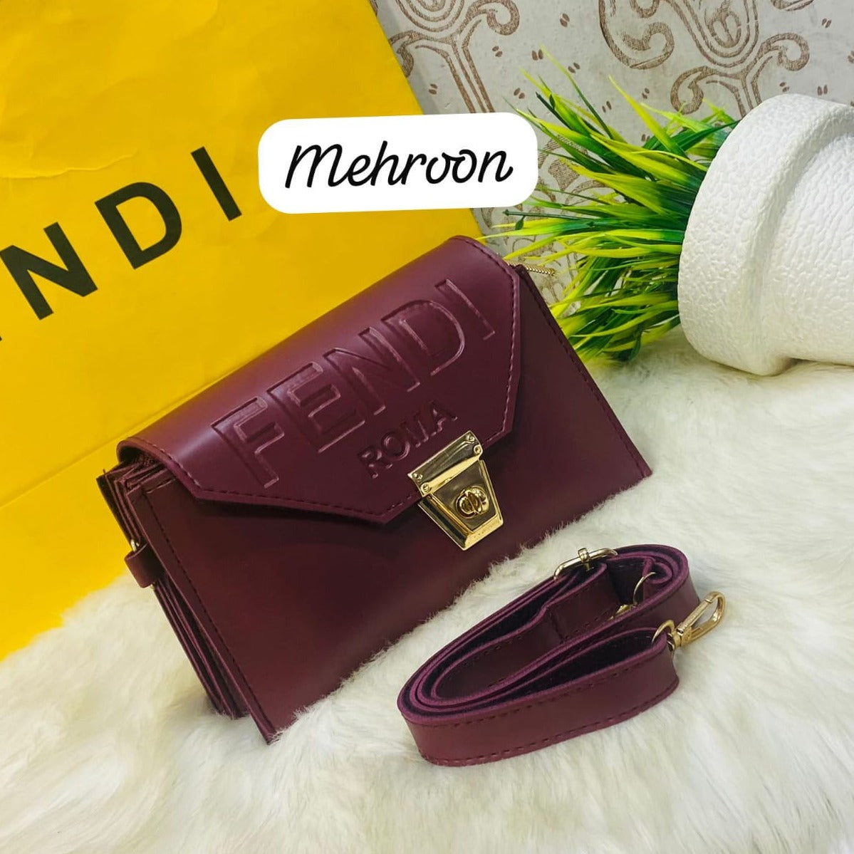 FENDI Triple Zipper Crossbody Bag