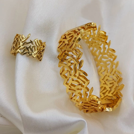 Stainless Steel Bangle & Ring