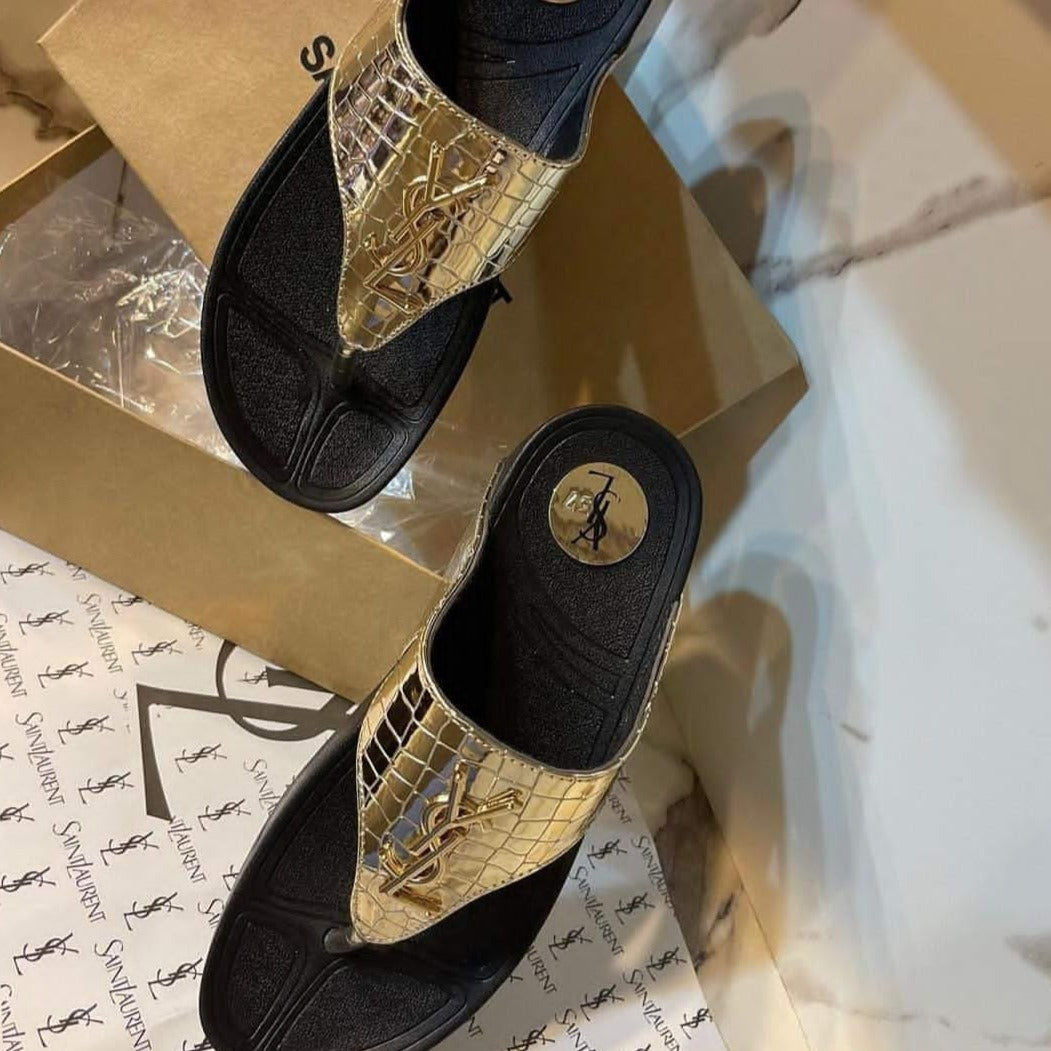 YSL Wedge Slippers