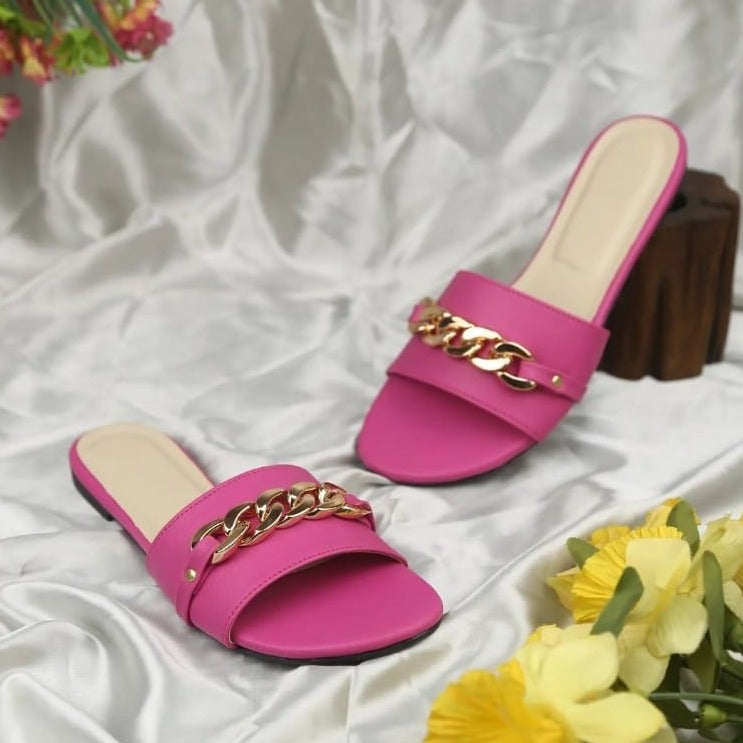 Ladies Chain Style Flat Shoes