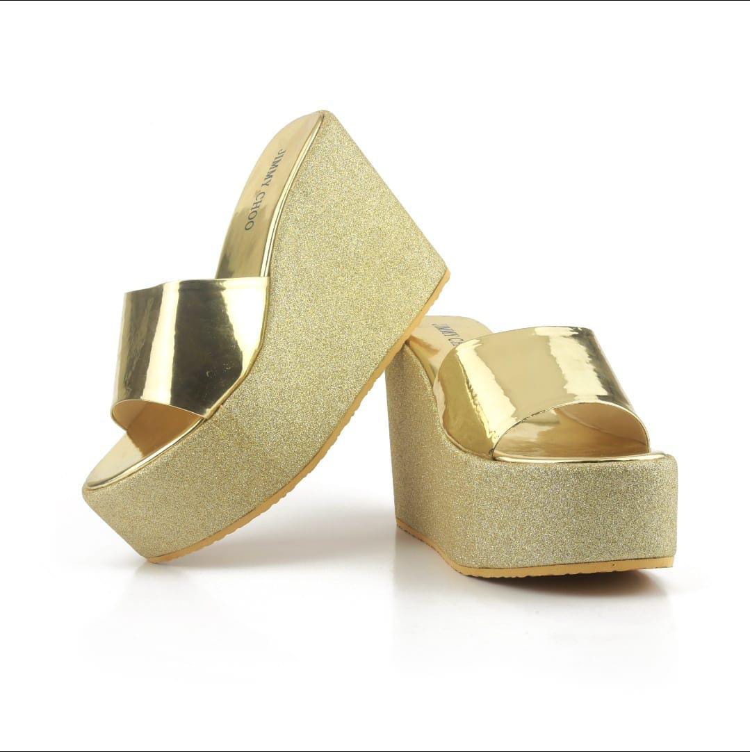 Jimmy choo Metallic Leather Wedges