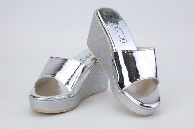 Jimmy choo Metallic Leather Wedges