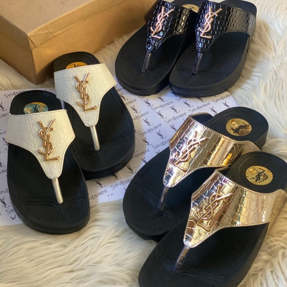 YSL Wedge Slippers
