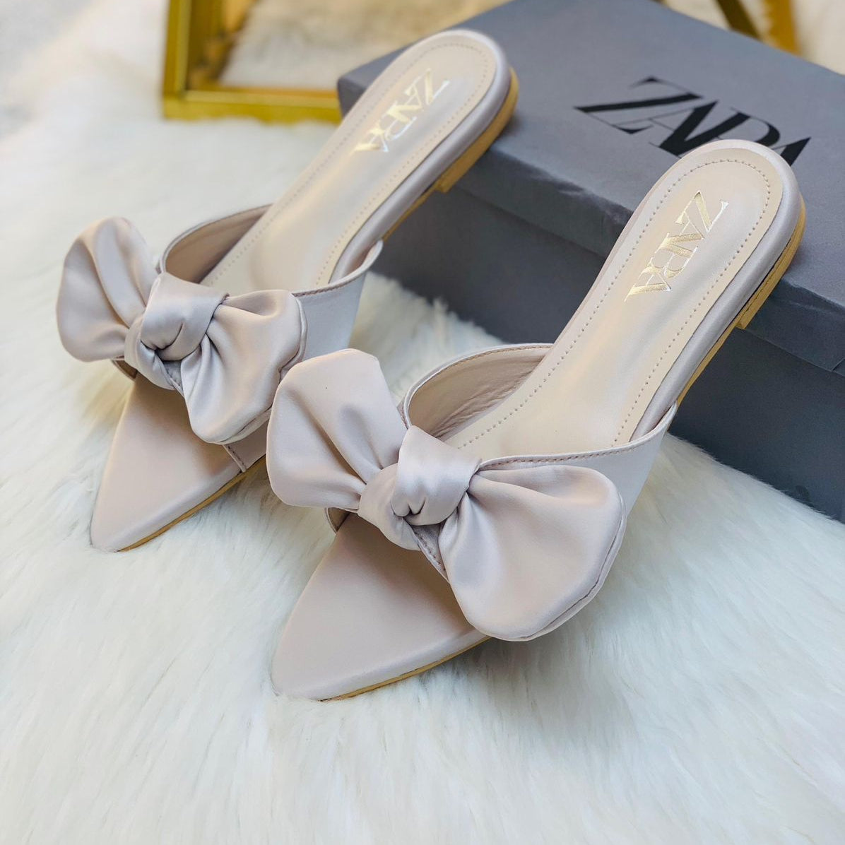 Zara Big Bow Flat Slipper