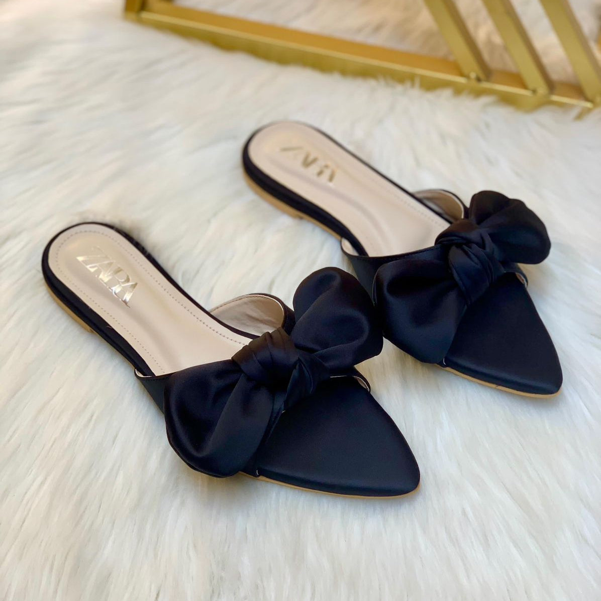 Zara Big Bow Flat Slipper