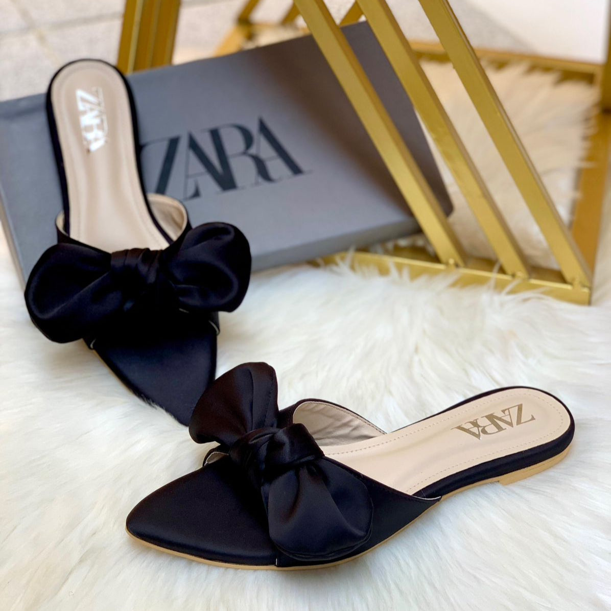 Zara Big Bow Flat Slipper