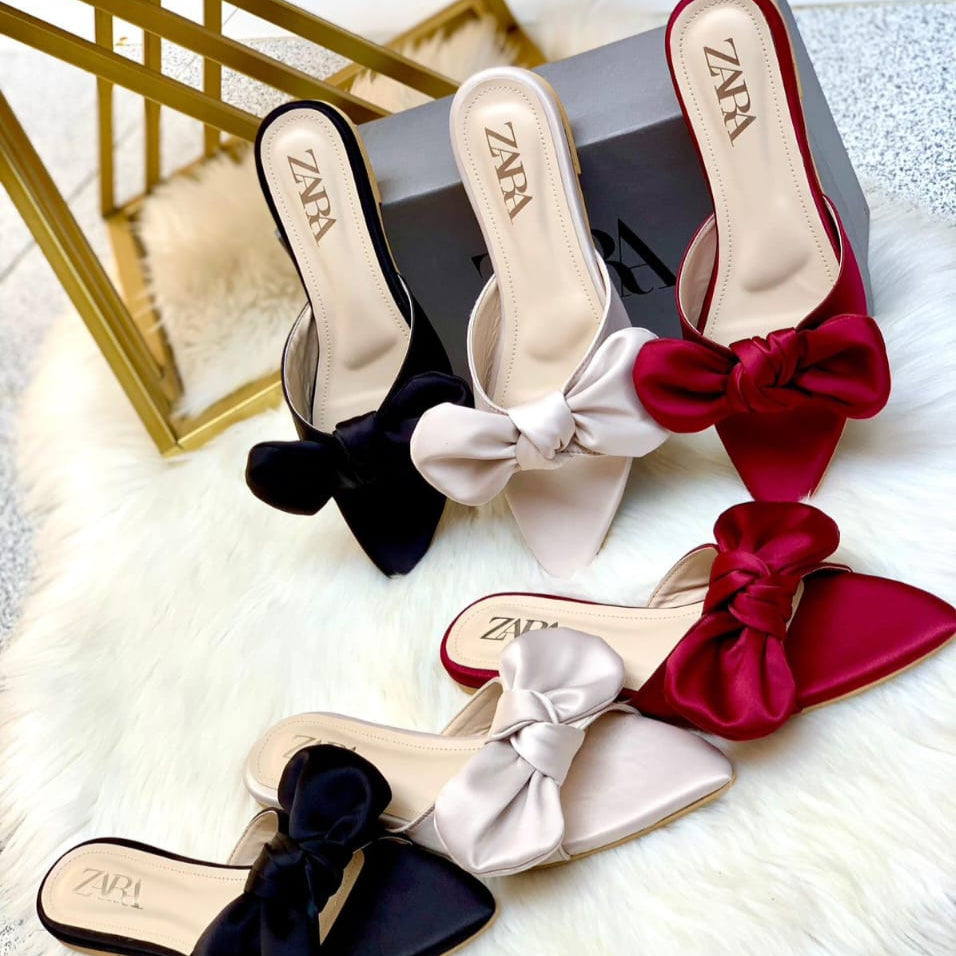 Zara Big Bow Flat Slipper