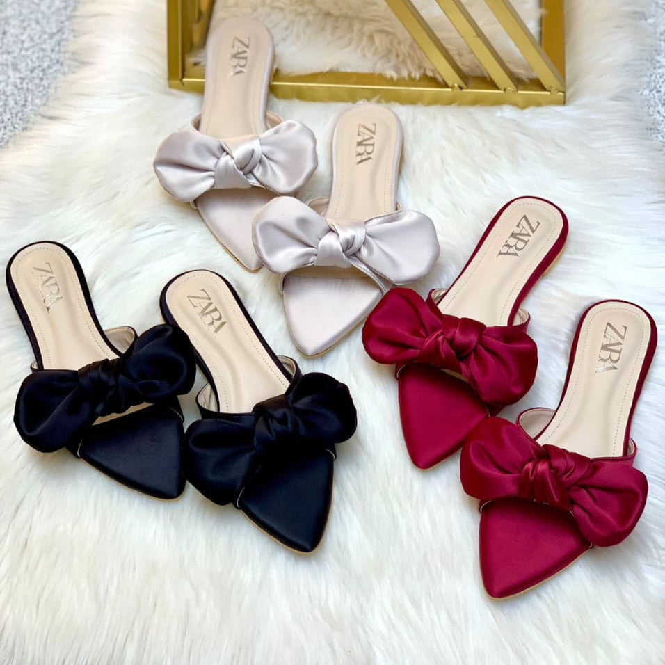 Zara Big Bow Flat Slipper