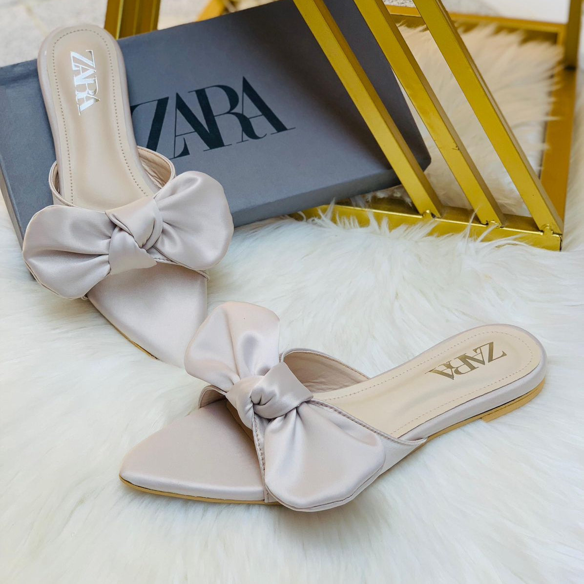 Zara Big Bow Flat Slipper