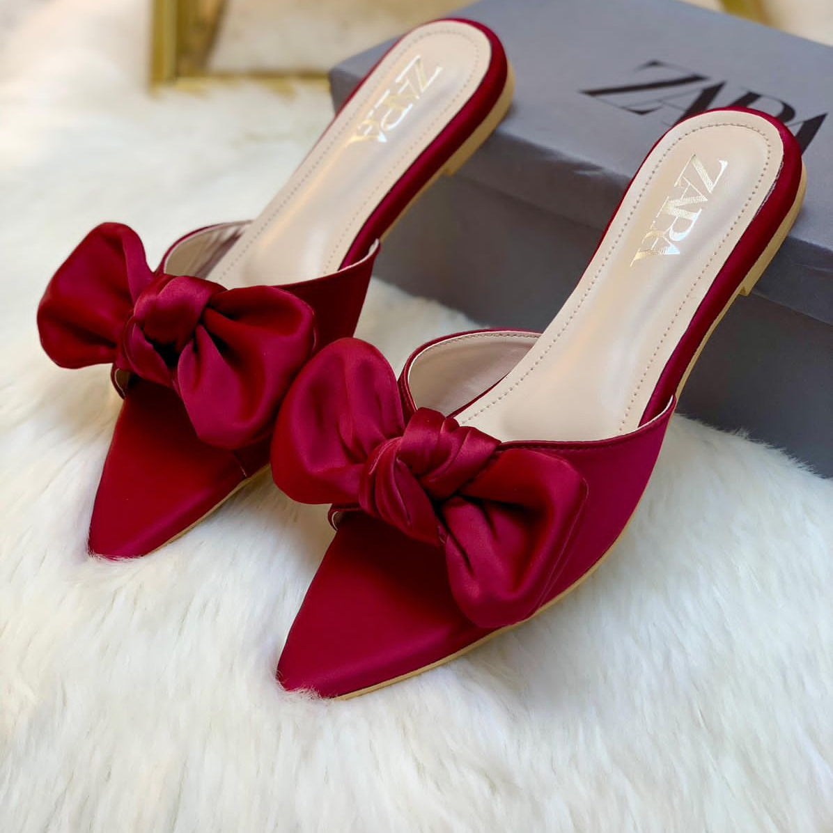 Zara Big Bow Flat Slipper