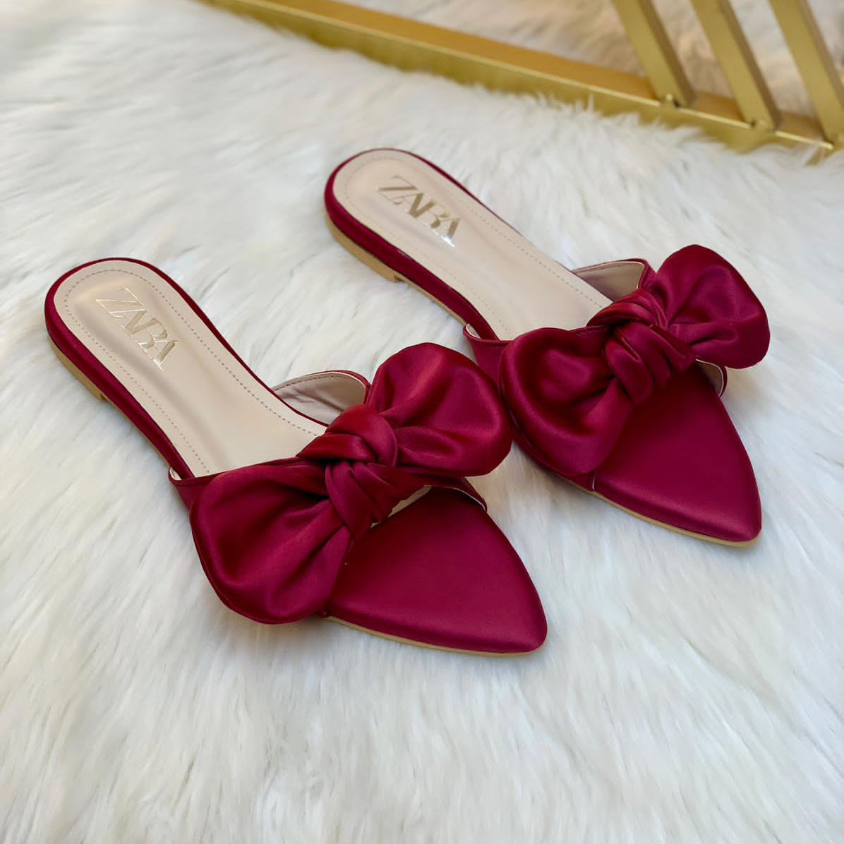 Zara Big Bow Flat Slipper