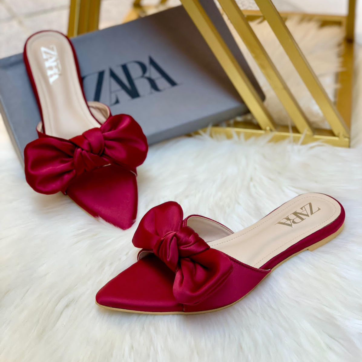 Zara Big Bow Flat Slipper