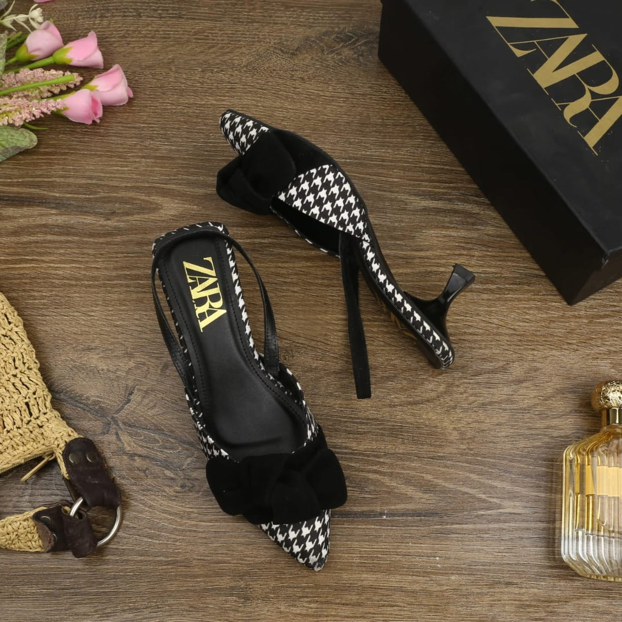 Ladies Velvet Bow Heels