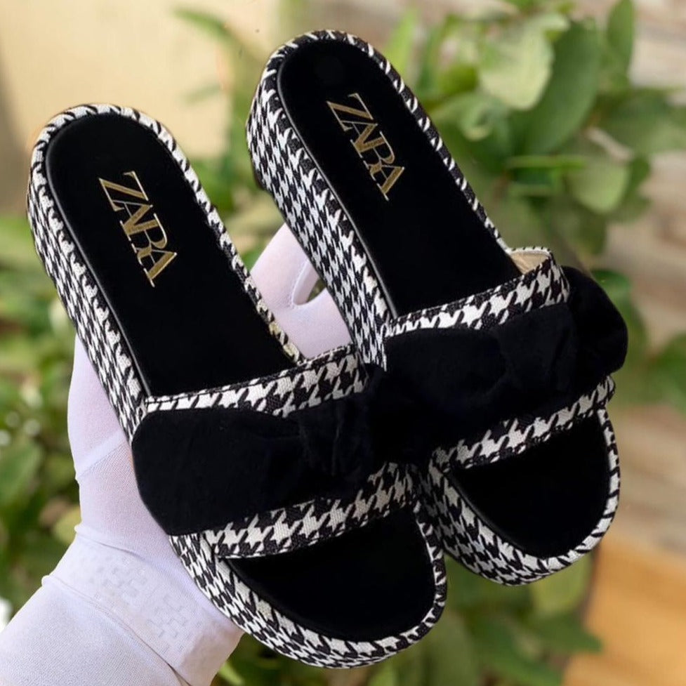 ZARA B&W Wedge Shoes